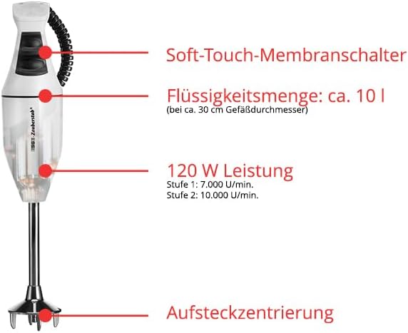 ESGE-Zauberstab E 120 Select, Stabmixer weiss, bis 10.000 U/Min, 90210, Weiss