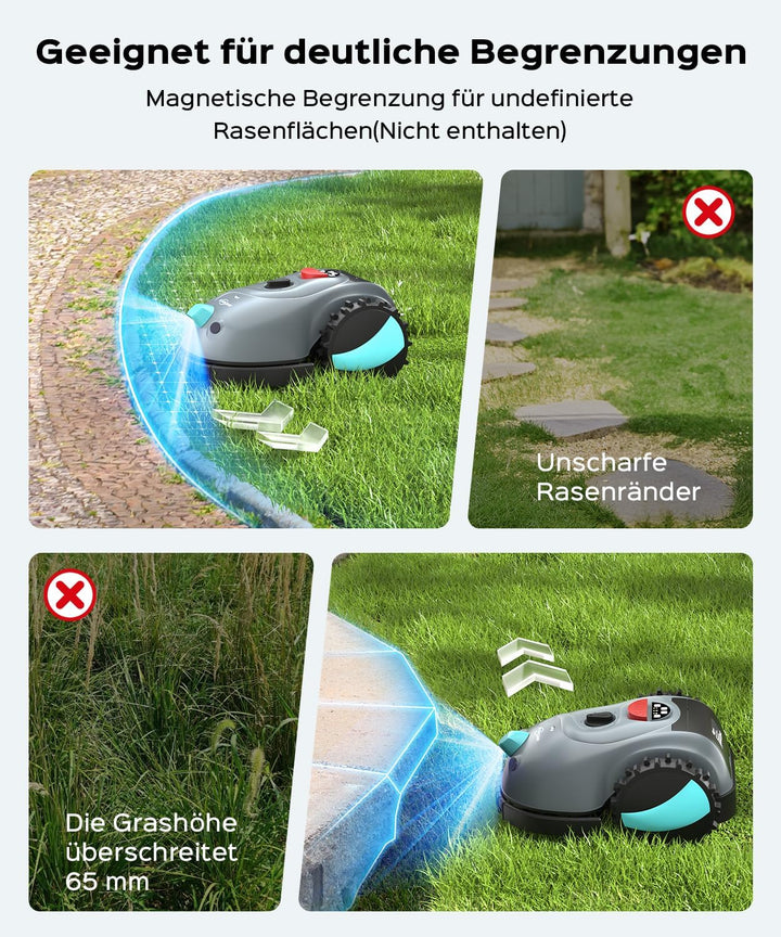 V100 Mähroboter ohne Begrenzungskabel, mit Vision Navigation, Spiralschnitt, 150 Hinderniserkennung,