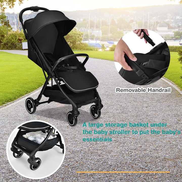 LIFEZEAL Klappbarer Kinderwagen, Kinderbuggy mit verstellbarer Rückenlehne, Buggy mit Schlaffunktion