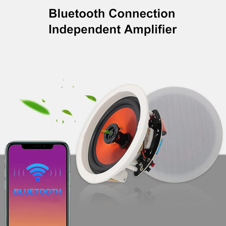 Herdio 6.5 Zoll Deckenlautsprecher, 2-Wege Einbaulautsprecher,kompatibel mit Bluetooth, Bündige Mont