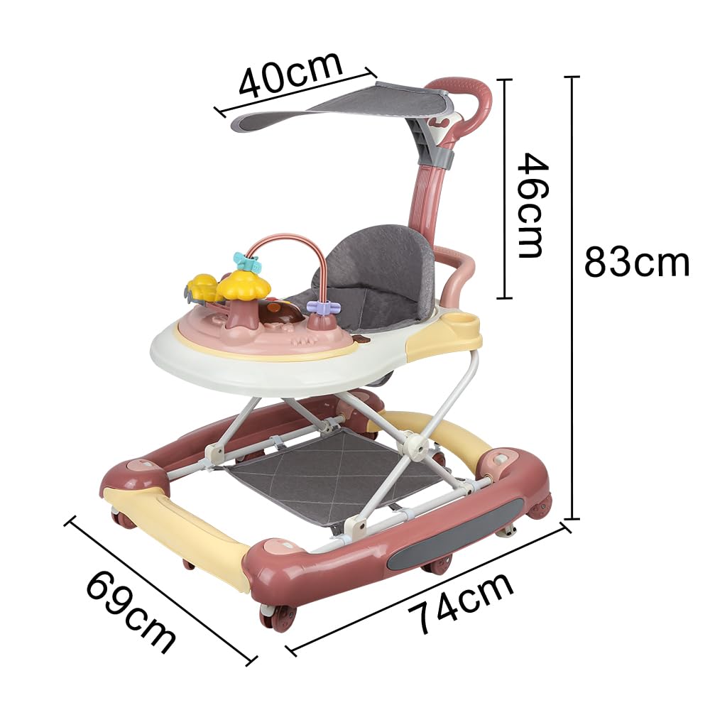 Lauflernhilfe für Babys, 4-in-1, Lauflernhilfe für Mädchen, Jungen, 6-18 Monate, Musikscheibe + hohe