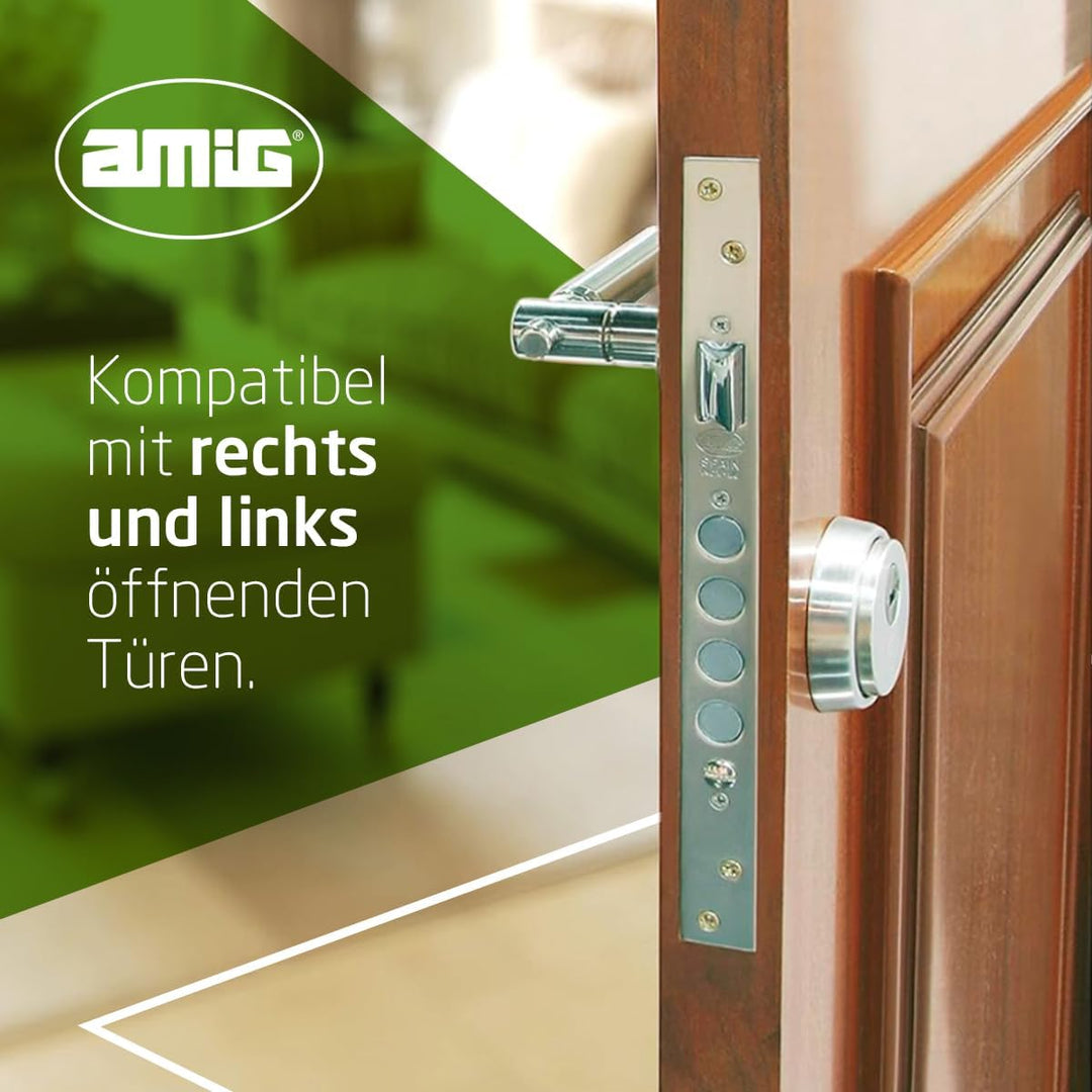 Amig - Einsteckschloss mit Schiebers für Holztüren | 50/85 mm | Ohne Zylinder und Sicherheitsriegel