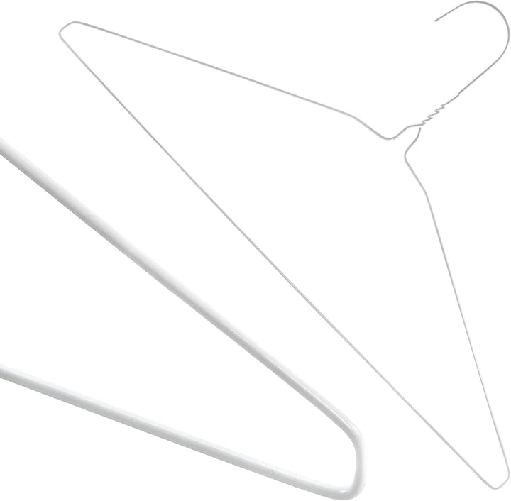 Hangerworld 20 Draht Kleiderbügel 40cm Weiss Mit Einkehrbung Metall-Kleiderbügel Extra flach, 20