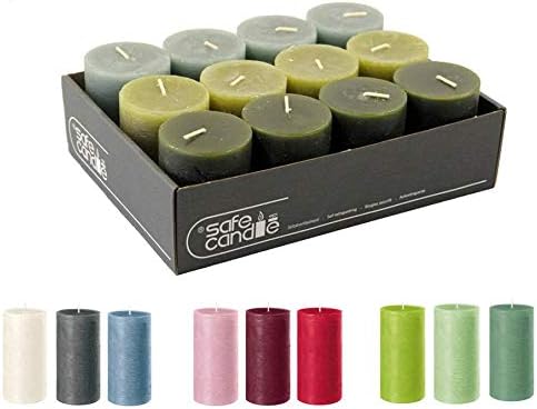 Rustikale Stumpenkerzen – Wachskerzen/Rustickerzen/Adventskerzen Weihnachten (Green Festive-Mix, Kle
