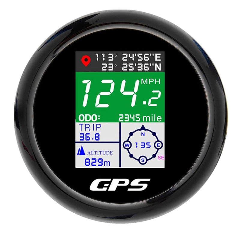 Geloo 85mm GPS Tachometer TFT einstellbar Mph Knoten Km/h Digitaler Geschwindigkeitsmesser Kilometer