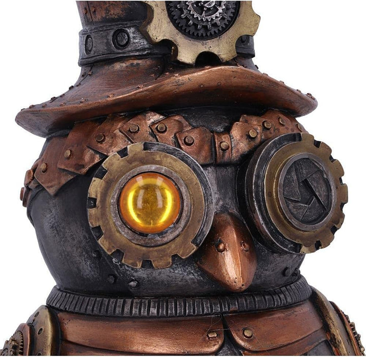 Nemesis Now Hootle Steampunk-Figur Eule mit Zylinder, 22,7 cm, Bronze, 22.7cm