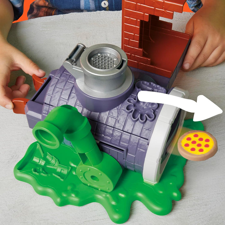 Play-Doh Teenage Mutant Ninja Turtles Pizza Spielset mit Pizzaofen, 4 Dosen Knete und Action-Figur,