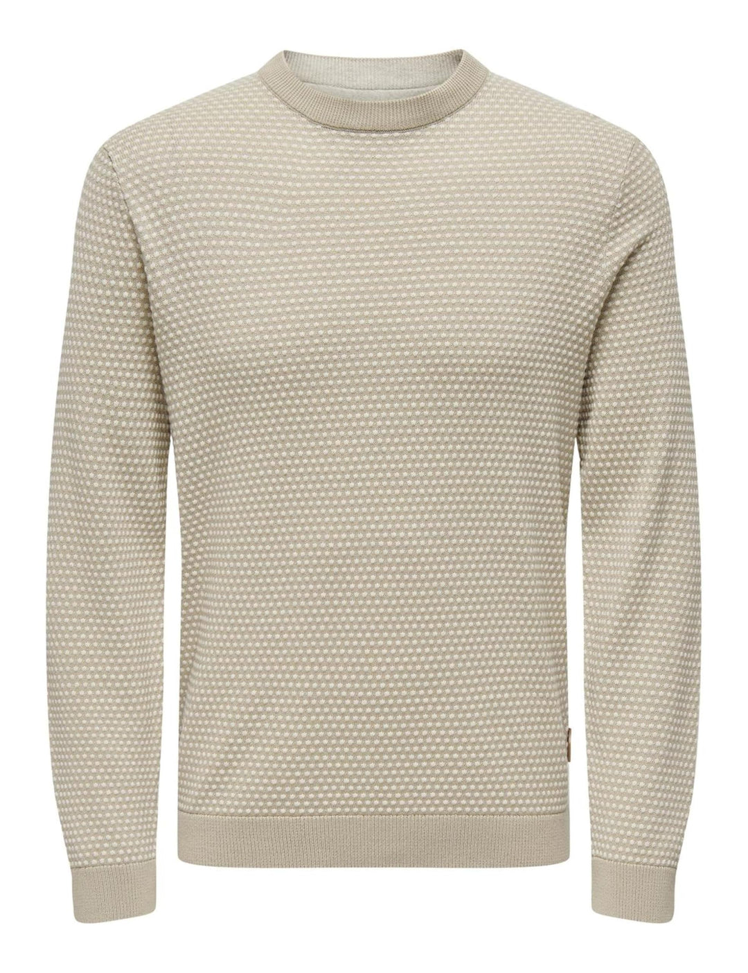 Only & Sons Herren Strickpullover S Silver Lining/Pattern:oatmeal Mel Dots, S Silver Lining/Pattern: