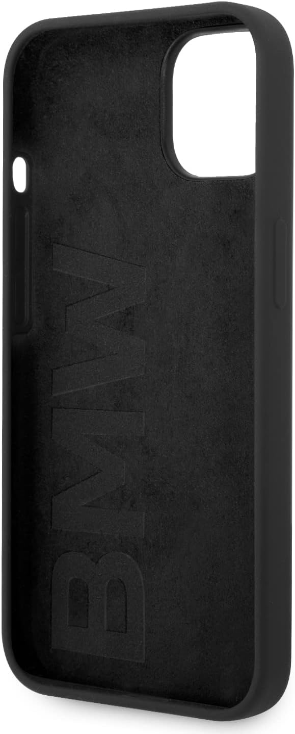 BMW BMHCP14SSILBK hülle für iPhone 14 6,1" schwarz/Black Silicone Metal Logo