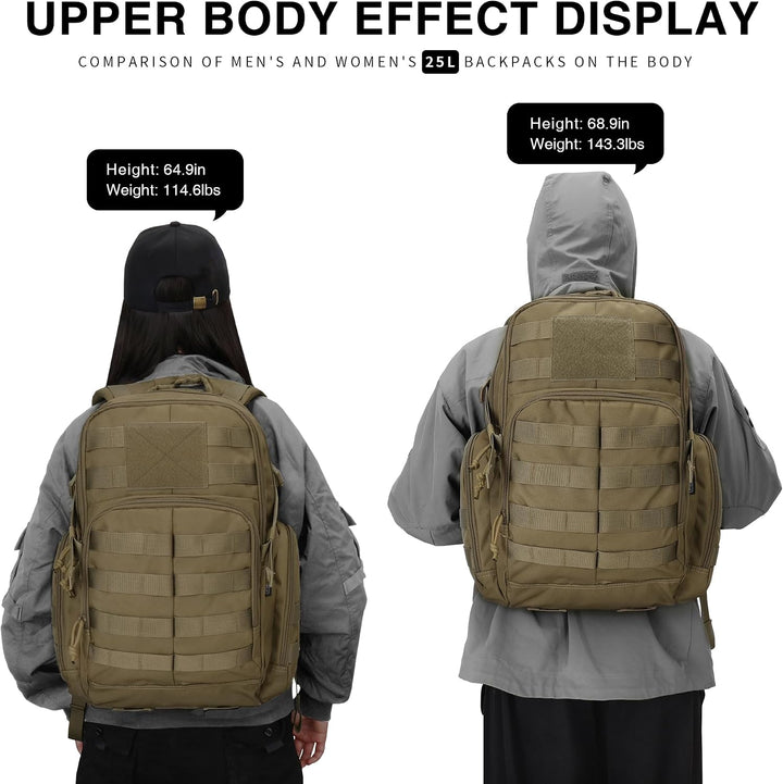 Mardingtop 25L/40L Taktischer Rucksack Herren Wanderrucksack mit MOLLE-System Militär Rucksack, Tact