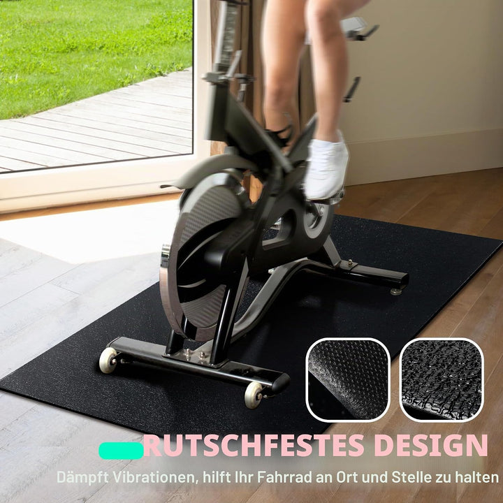 Bodenschutzmatte Laufband | 6 mm, 152 x 76 cm Bodenmatte für Sportgeräte, Fitnessgeräte, Schalldämme