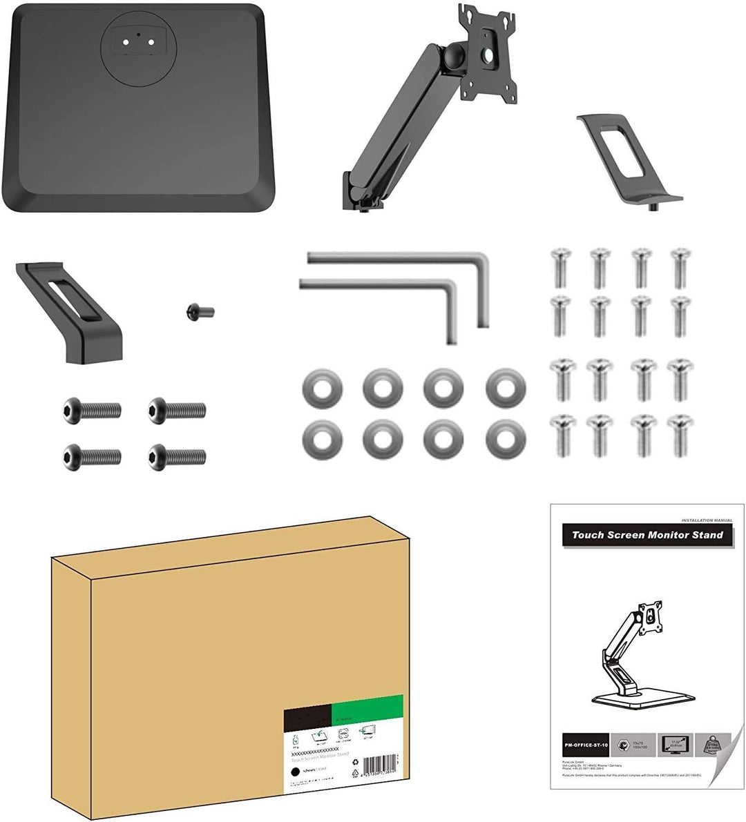 conecto CC50696 Schreibtisch Halterung Tisch-Ständer für Monitor und Touchscreen mit 17-32 Zoll, VES