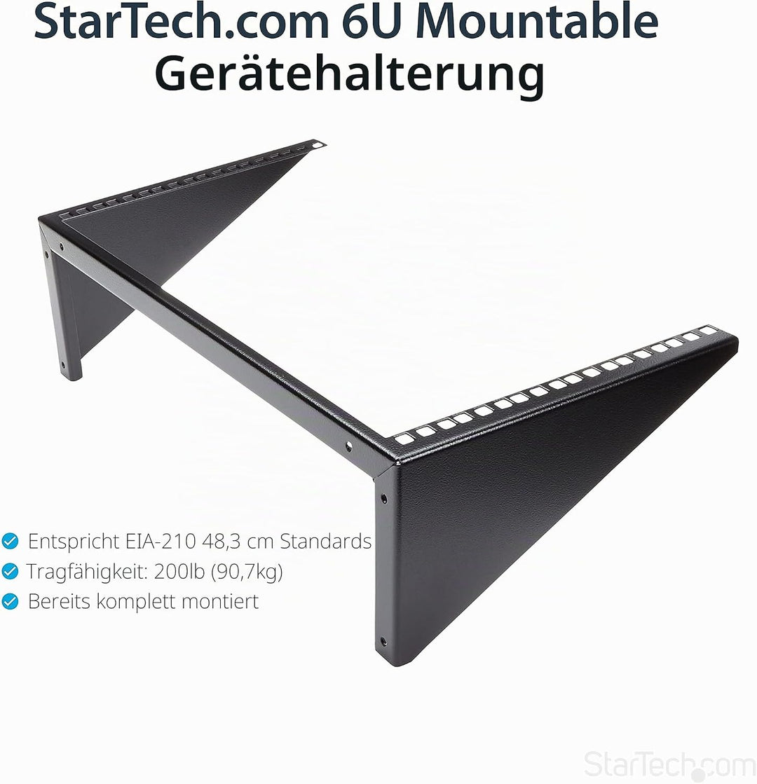 StarTech.com 6HE Wandmontage Halterung für Patch Panele - 19 Zoll - Stahl - Vertikale Montagehalteru