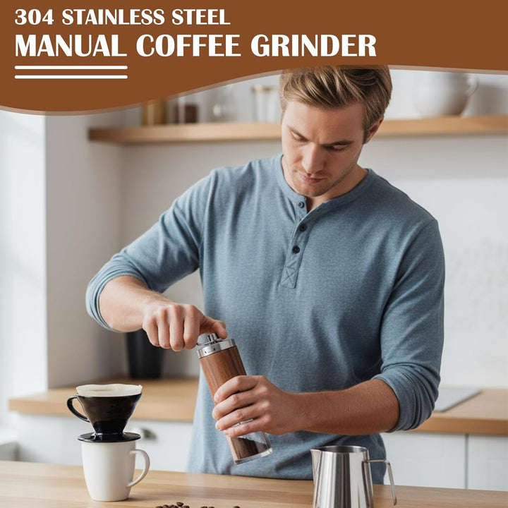 Manuelle Kaffeemühle, Tragbare Handkaffeemühle mit Abnehmbarem Griff, Kaffeemühle Manuell mit Kerami