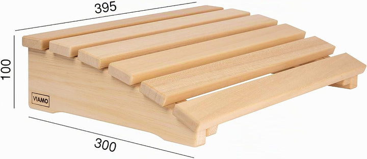 VIAMO® Sauna Kopfstütze Kopfteil Rückenlehne gebogen aus Abachiholz (Set aus 2 Stück), 39,5 cm x 30,