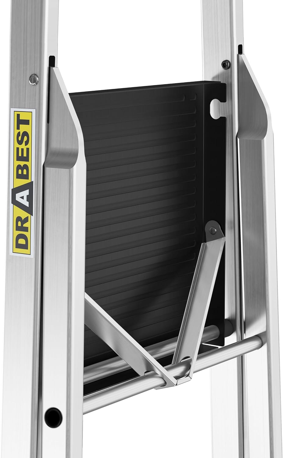 Drabest - PRO Haushaltsleiter - Stehleiter - 5 Stufen - Arbeitshöhe 2,97m - Klappleiter aus Aluminiu