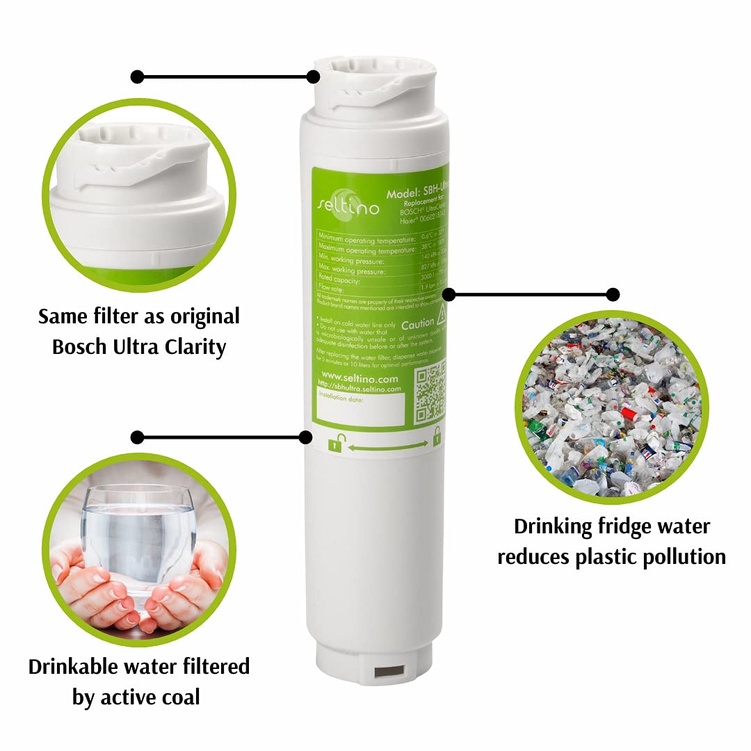 3x Seltino SBH-Ultra service Kühlschrank Wasser Filter für Bosch Siemens Neff Miele wie UltraClarity