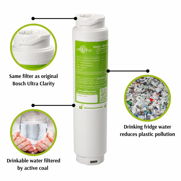3x Seltino SBH-Ultra service Kühlschrank Wasser Filter für Bosch Siemens Neff Miele wie UltraClarity