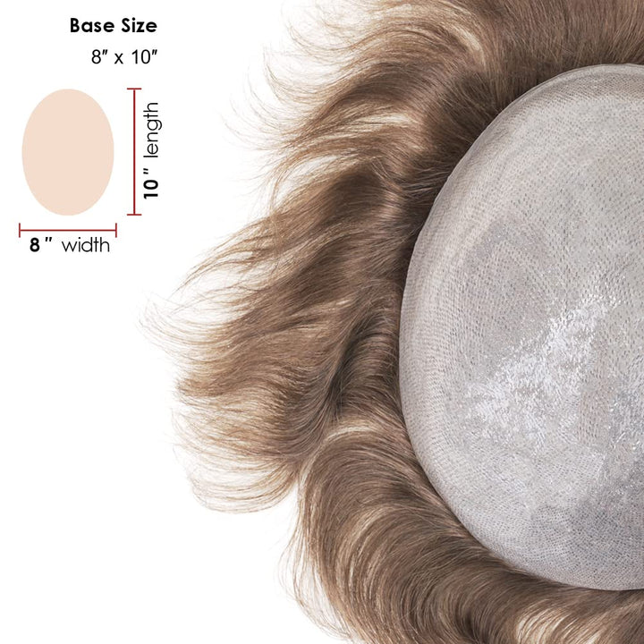 Lordhair Toupet Echthaar Männer,Perücke Männer,0,03 mm Dünne Leder Basis 20 * 25 CM Leichtes Haarers