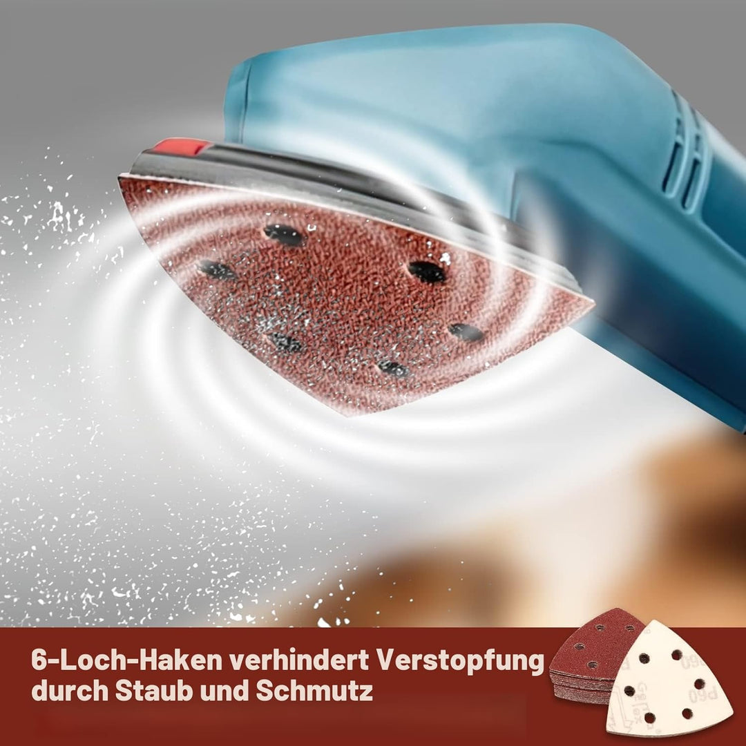 STEBRUAM Deltaschleifer Schleifpapier Dreieckschleifer, 65 Stück Delta Schleifpapier Klett Schleifpa