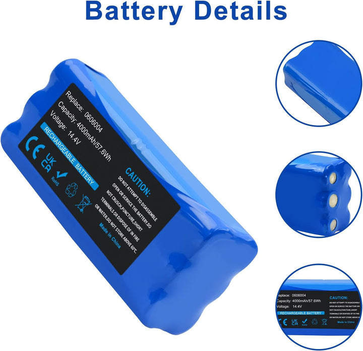 14,4V 4000mAh NI-MH Ersatzakku für Dirt Devil Libero M606 M606-1 M606-2 M606-3 M606-4 Spider M607 M6