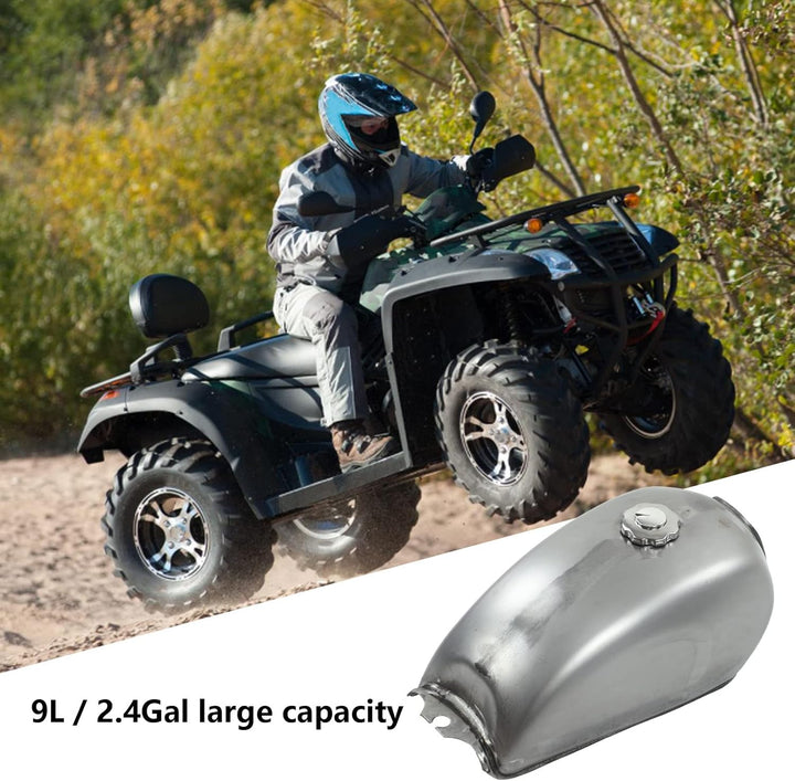 Benzintank mit Deckel, Motorrad-Kraftstofftank Retro 9L/2.4Gal Metall für Upgrade