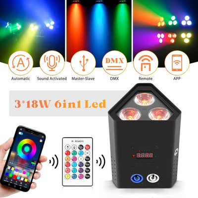 UKing Akku LED Par strahler, 2er Wiederaufladbarem 54W LED Par scheinwerfer RGBWA+UV Party Licht Büh