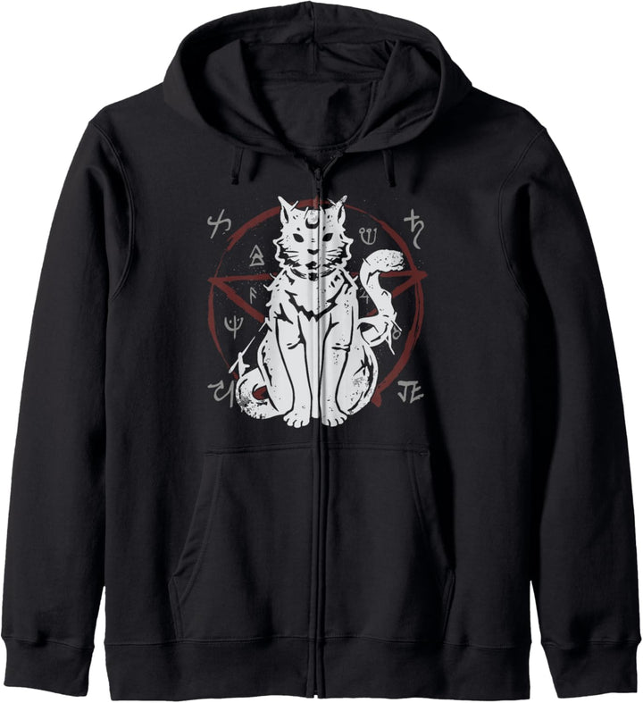 Baphomet & Satanic Occult Pentagramm Goth Outfit Kapuzenjacke