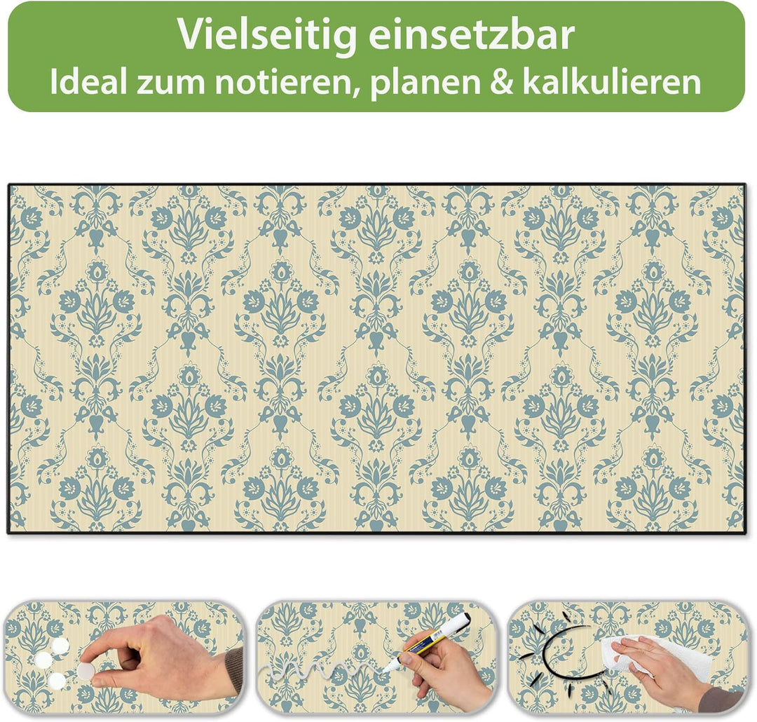 banjado Magnettafel schwarz 78 x 37cm / Magnetwand Metall/Magnetpinnwand als Memoboard/Pinnwand Magn