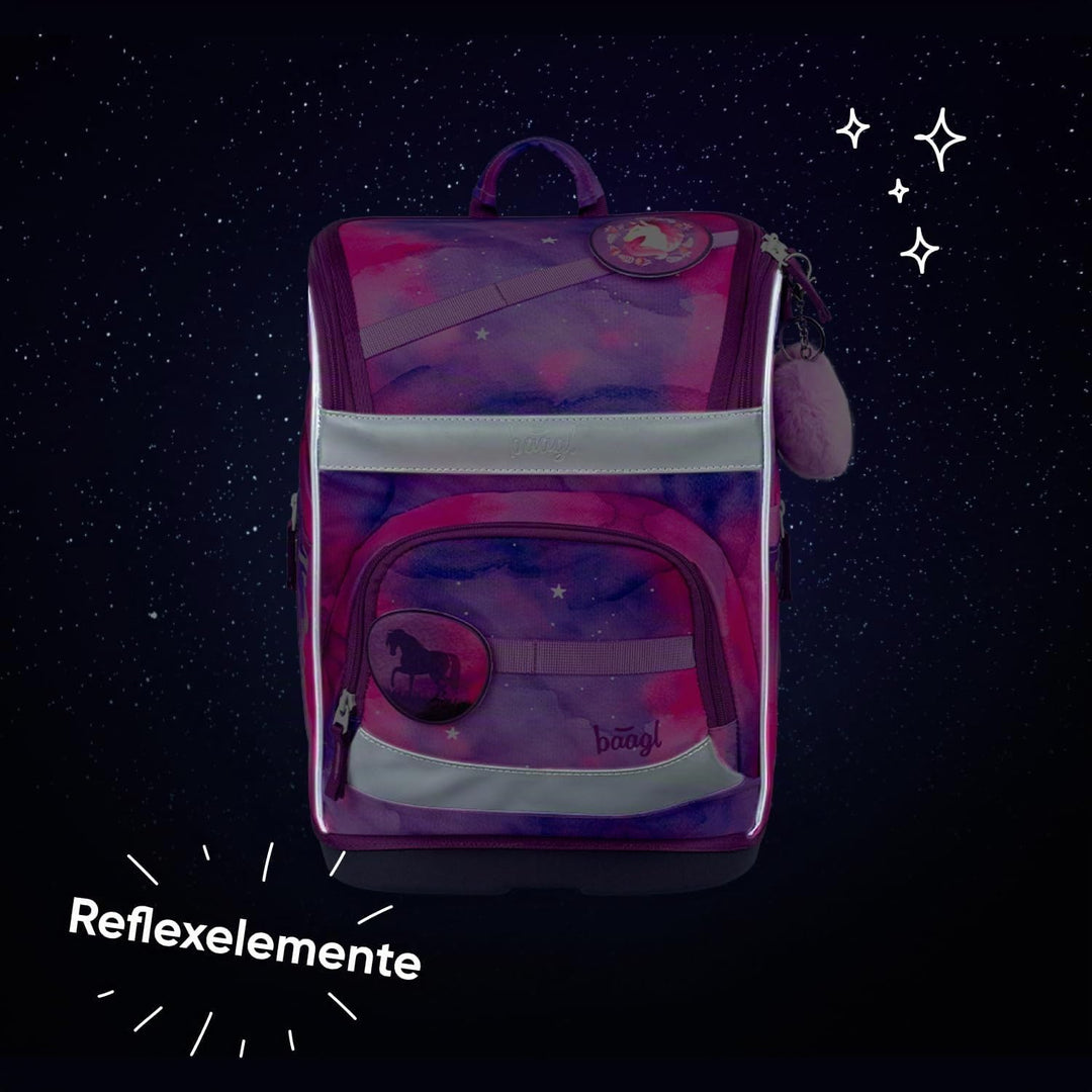 Baagl Schulranzen Jungen Mädchen Set 5 Teilig (Zippy Schultasche für 1. Klasse, Mäppchen, Turnbeutel