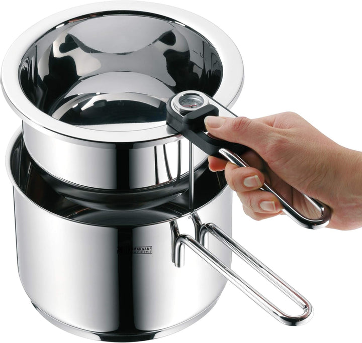 WMF Simmertopf mit Temperaturanzeige 1,5l, Milchtopf Induktion, Wasserbadkocher herausnehmbaren Eins