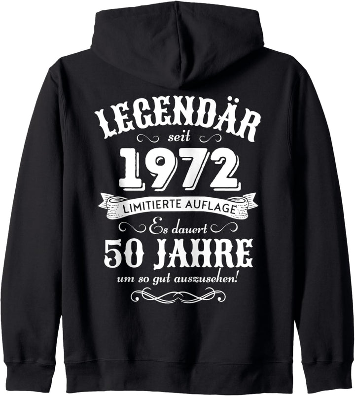 50. Geburtstag 50 Jahre Mann Frau Jahrgang 1972 Kapuzenjacke