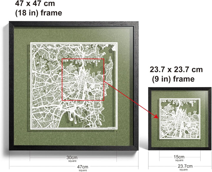 O3 DESIGN STUDIO - Marco de Papel para mapas, 22,8 x 22,8 cm, en Caja de Regalo, Fondo, autocambiant