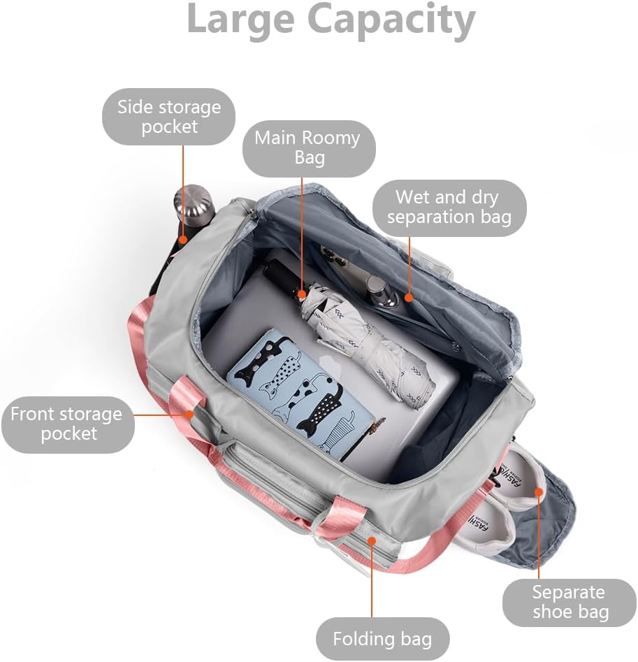 Flintronic 36L Faltbare Reisetasche Gepäcktasche Grosse Weekender Übernachtungstasche Urlaubstasche