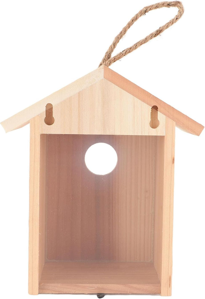 Vogelhaus aus Zedernholz für den Aussenbereich mit Transparentem Design, Fenster-Vogelhaus, Vogelnis