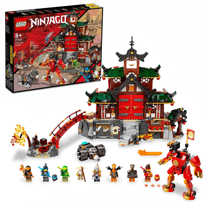 LEGO 71767 NINJAGO Ninja-Dojotempel Meister des Spinjitzu, Gebäude-Set mit Lloyd, Kai und Schlangen-