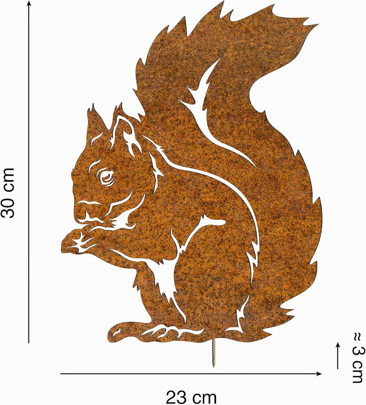 Terma Stahldesign Edelrost Eichhörnchen zum Schrauben Handmade Germany, tolle gartendeko aus Rost-Me
