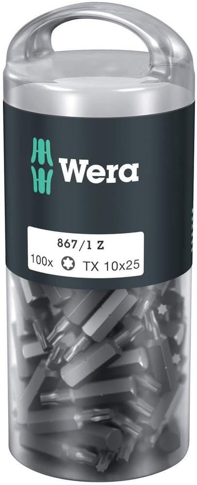 Wera 05072446001 867/1 Z TORX® DIY Bits, TX 10 x 25 mm, 100-teilig, TX 10 x 25