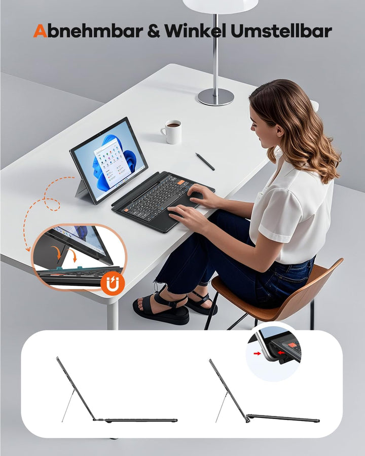 Doohoeek Bluetooth Tastatur für Surface Pro 11/10/9/8/X, Kabellose Beleuchtete Tastatur, Ultraslim K