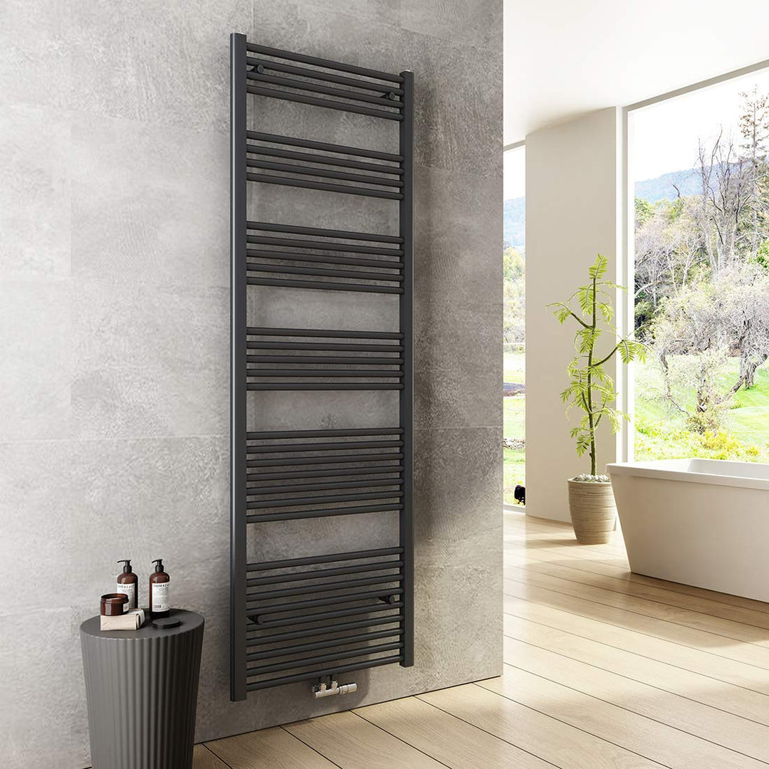 Heilmetz Bad Heizkörper 600 x 1800 mm Handtuchtrockner Antrazit Bad-Heizkörper Handtuchheizkörper Mi