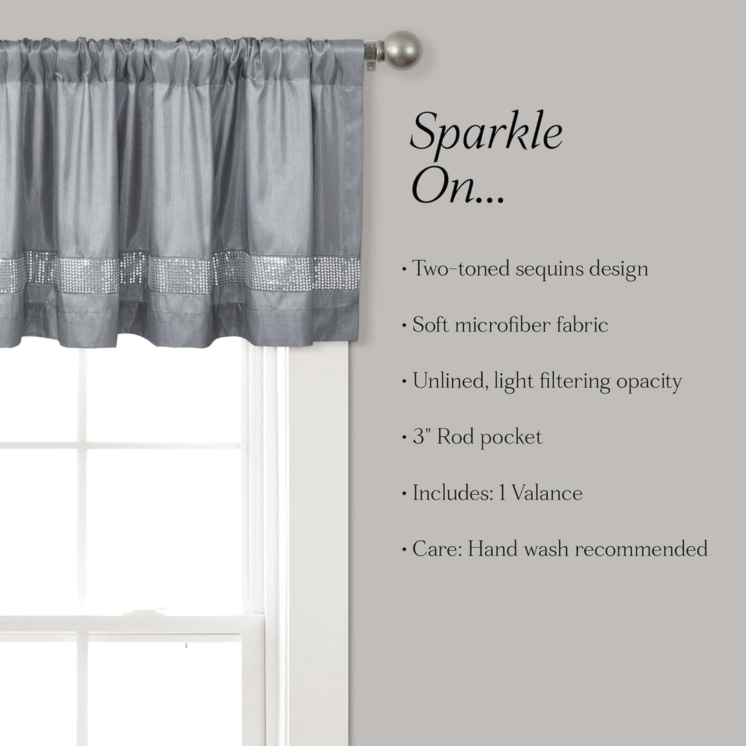 Lush Decor Sternenhimmel-Vorhang, 45,7 x 213,4 cm, Grau / silberfarben Grau und Silber 18"L x 84"W G