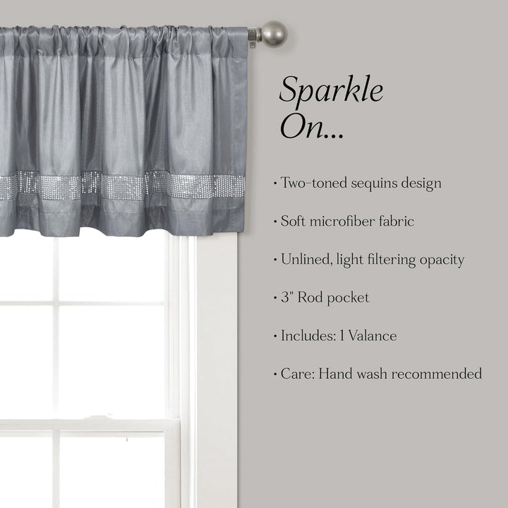Lush Decor Sternenhimmel-Vorhang, 45,7 x 213,4 cm, Grau / silberfarben Grau und Silber 18"L x 84"W G