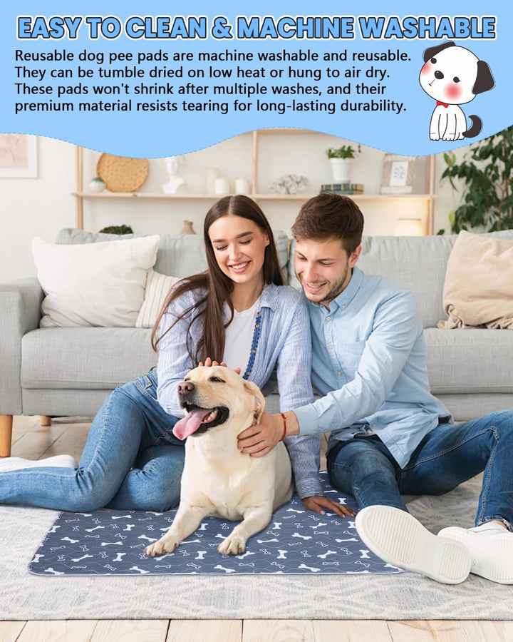 2 Pcs Saugfähig Welpenunterlagen 80*90cm Pinkelmatte für Hunde Waschbar Hundeteppich rutschfest Hund