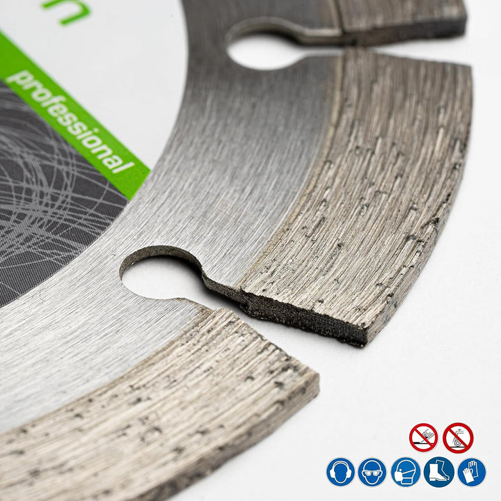 rendech® Profi Diamantscheibe 115mm für Beton, Mauerwerk, Granit, Stein, Ziegel uvm. - Diamanttrenns