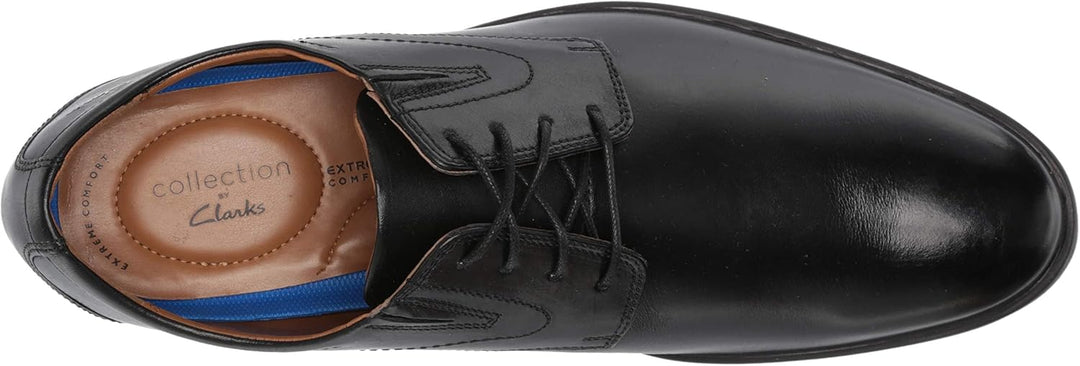 Clarks Whiddon Plain Toe Schnürhalbschuh für Herren, Oxford 40 EU Schwarzes Leder, 40 EU Schwarzes L