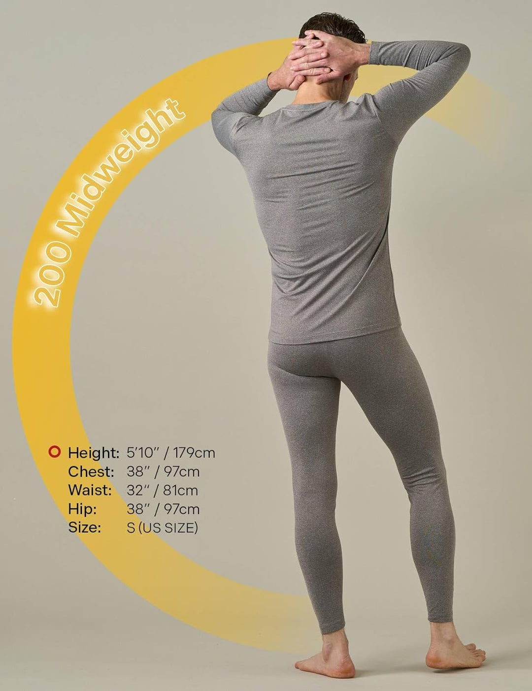 LAPASA Herren Innenfleece Thermounterwäsche Set, Thermounterhemd & Thermohosen Funktionsunterwäsche