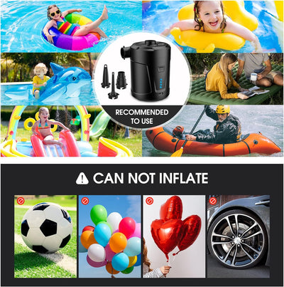 Elektrische Luftpumpe,5200mAh Wiederaufladbare Akku Luftpumpe Planschbecken Pool Kinder,Mini Luftpum