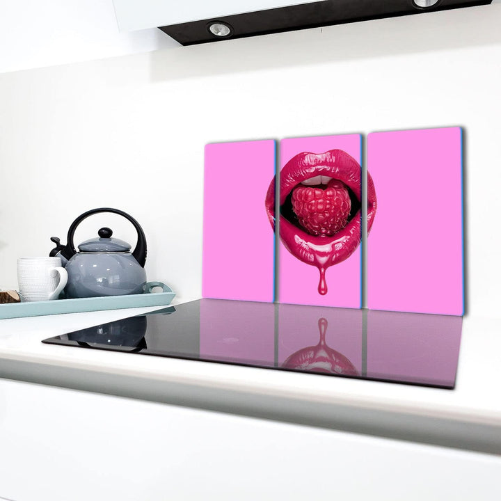TMK ArtDeko Herdabdeckplatte 3 Teilig 3x30x52 cm - Spritzschutz Herdabdeckung – Herdschutz aus Siche