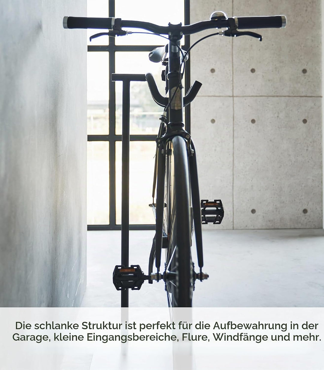 Yamazaki 1966 TOWER Fahrradständer, schwarz, Stahl/Polypropylen/Silikon, minimalistisch, 38 x 33 x 9