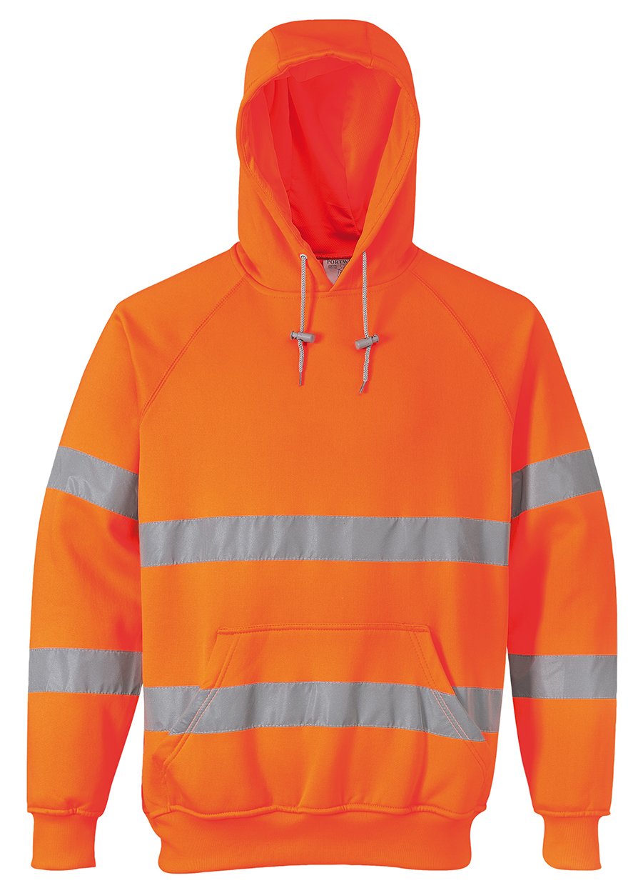 Portwest Warnschutz-Kapuzen-Sweat-Shirt, Grösse: S, Farbe: Orange, B304ORRS Small orange, Small oran